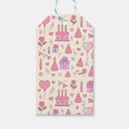Etiquetas Para Regalos Patrón de Celebración de Fiesta de Princesa Dulce