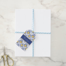 Etiquetas Para Regalos Patrón de cítrico mediterráneo de limón
