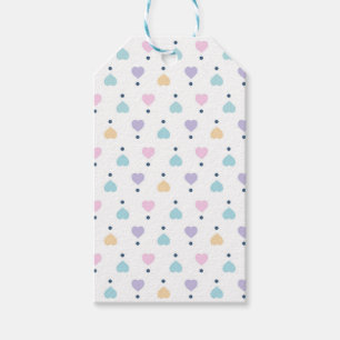Etiquetas Para Regalos Patrón de Corazón de Amor Pastel