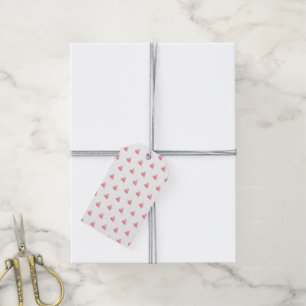 Etiquetas Para Regalos Patrón de corazón dulce Amor Watercolor Art Rojo M