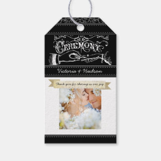 Etiquetas Para Regalos Patrón de Damasco Neutral de fotografía Boda monog
