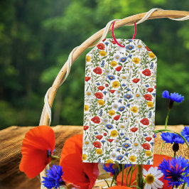 Etiquetas Para Regalos Patrón de Flor Silvestre Botánico Floral Elegante