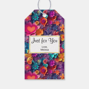 Etiquetas Para Regalos Patrón de flores de primavera coloridas sólo para