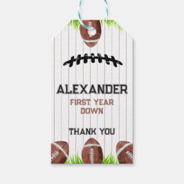 Etiquetas Para Regalos Patrón de futbol cumpleaños de primer año de caída