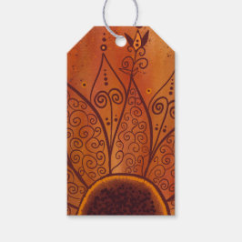 Etiquetas Para Regalos Patrón de girasol abstracto