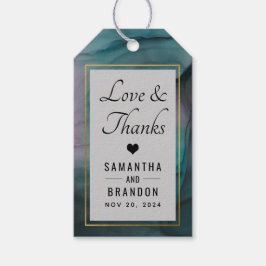 Etiquetas Para Regalos Patrón de lavado de tinta de mármol moderno Gracia