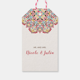 Etiquetas Para Regalos Patrón de mandala geométrico clásico para boda