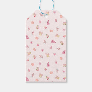 Etiquetas Para Regalos Patrón de Navidad Rosa Acogedor