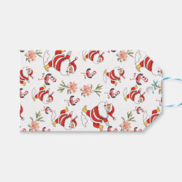Etiquetas Para Regalos Patrón de Navidades Flamingo Tropical