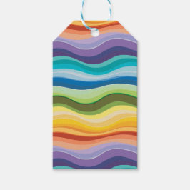 Etiquetas Para Regalos Patrón de Ondulaciones Multicolores 2