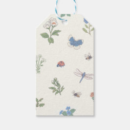 Etiquetas Para Regalos Patrón de pradera de flores silvestres Jardín botá