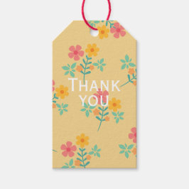 Etiquetas Para Regalos Patrón de ramo retro de margarita de agradecimient