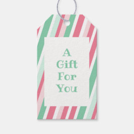 Etiquetas Para Regalos Patrón de rayas de Navidad
