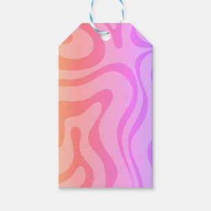 Etiquetas Para Regalos Patrón de remolino líquido abstracto moderno retro