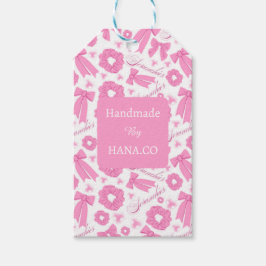 Etiquetas Para Regalos Patrón de Scrunchies Rosados y Femeninos Accesorio