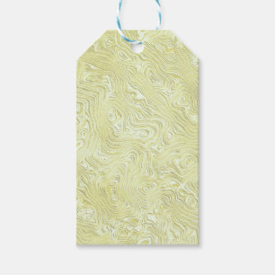 Etiquetas Para Regalos Patrón de seda falsa sedosa en amarillo brillante