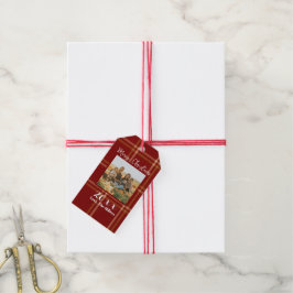 Etiquetas Para Regalos Patrón de Tartán Escocés Navidad Personalizable 
