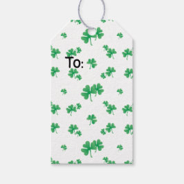 Etiquetas Para Regalos Patrón de trébol irlandés verde gradiente