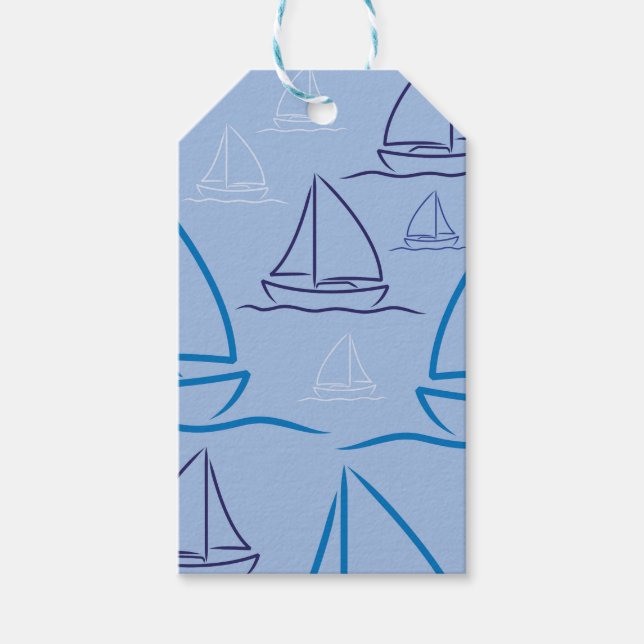 Etiquetas Para Regalos Patrón de yate (Anverso)