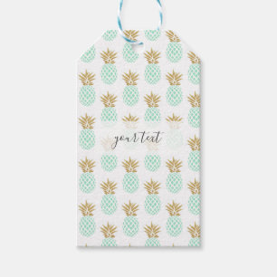 Etiquetas Para Regalos Patrón elegante de imitación de oro tropical de 