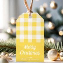 Patrón Escocés Amarillo Moderno Feliz Navidad