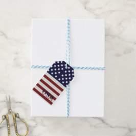 Etiquetas Para Regalos Patrón estadounidense de bandera de Estados Unidos