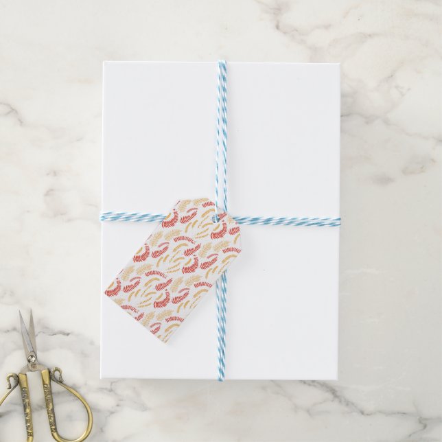 Etiquetas Para Regalos Patrón floral (Con cuerda)