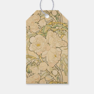 Etiquetas Para Regalos Patrón floral Art Nouveau Mucha