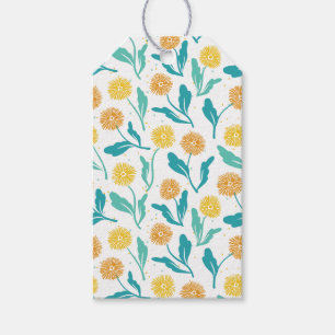 Etiquetas Para Regalos Patrón floral de Dandelion amarillo - Inspirado en