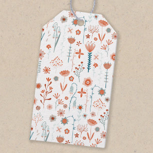 Etiquetas Para Regalos Patrón floral escandinavo moderno