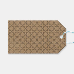 Etiquetas Para Regalos Patrón geométrico islámico beige