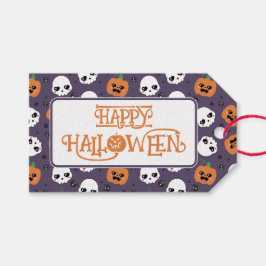 Etiquetas Para Regalos Patrón Kawaii de Halloween