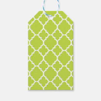 Etiquetas Para Regalos Patrón marroquí de Quatrefoil Green
