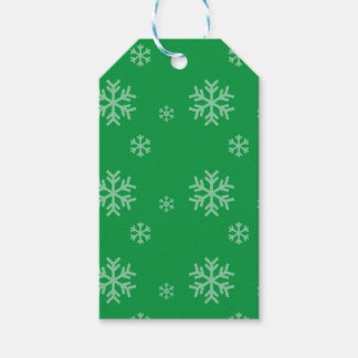 Etiquetas Para Regalos Patrón moderno de copo de nieve verde de vacacione