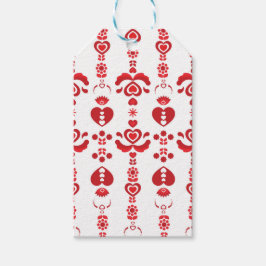 Etiquetas Para Regalos Patrón moderno de rosemaling navideño escandinavo