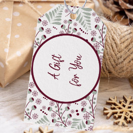 Etiquetas Para Regalos Patrón Navideño Clásico Rojo y Verde
