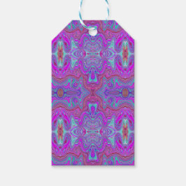 Etiquetas Para Regalos Patrón ondulado de mármol trippy magenta y azul