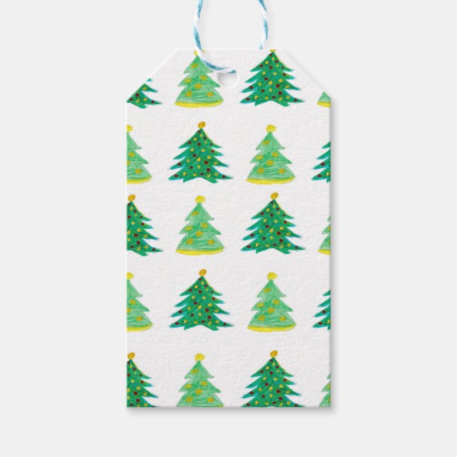 Etiquetas Para Regalos Patrón Pino navidad (Anverso)