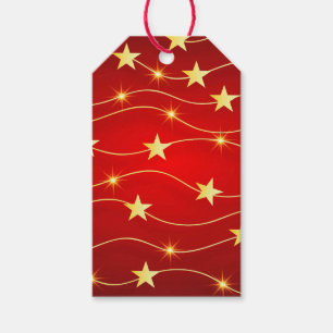 Etiquetas Para Regalos Patrón rojo rubí adornado por la estrella desde at
