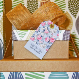 Etiquetas Para Regalos Patrón sin problemas de las rosas rosadas chic de