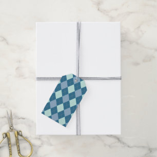 Etiquetas Para Regalos Patrón Vintage Argyle Azul