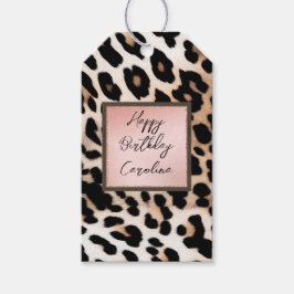 Etiquetas Para Regalos Peach Black Cream Leopard