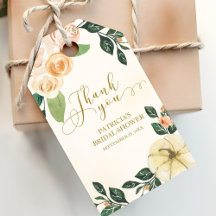 Peach Floral Calabaza Caída Bridal Shower Favor