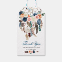 Peach Navy Boho Dreamcatcher Favorito Tag