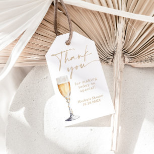 Etiquetas Para Regalos Pearls y Prosecco Bridal Shower