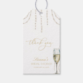 Etiquetas Para Regalos Pearls y Prosecco Bridal Shower Favorito Tag
