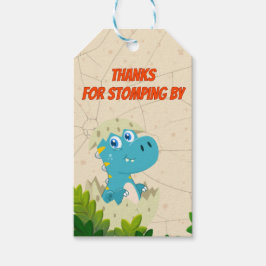 Etiquetas Para Regalos pegatina de Fiesta de dinosaurios editable