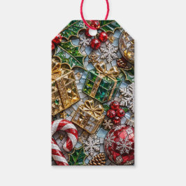Etiquetas Para Regalos Pegatina de mosaico de Navidad de lujo Super 3D