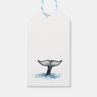 Etiquetas Para Regalos Pegatinas de cola de orca en acuarela