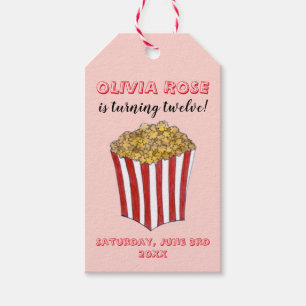 Etiquetas Para Regalos Película Noche Sleepover Popcorn Cumpleaños Party